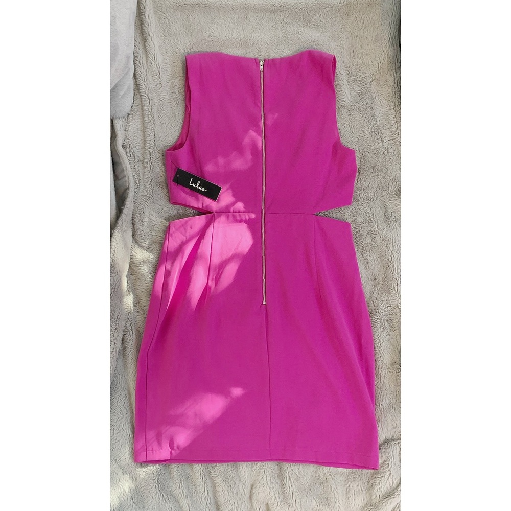 Lulu's Hot Pink Cutout Mini Dress - Picture 2 of 2